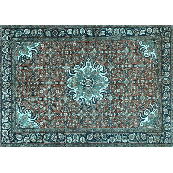 Ahgly Company Indoor Rectangle Persian Light Blue Traditional Area Rugs, 8' x 12'