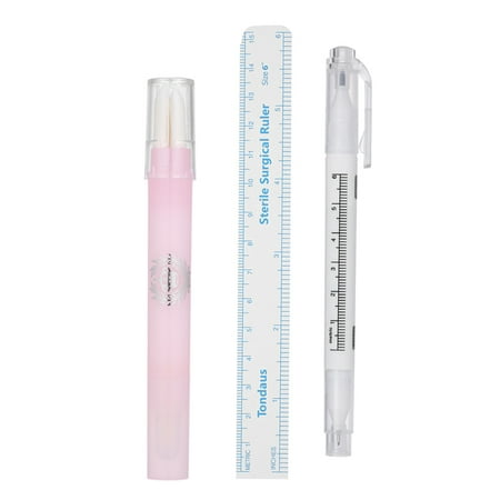 Double-headed Tattoo Skin Marker Pen + Eyebrow Tattoo Measure Paper Ruler for Permanent Makeup Tattoo Tool With Magic Eraser