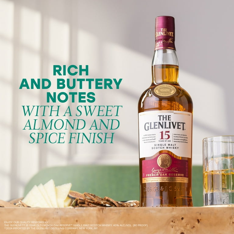 The Glenlivet 15 Year Old Single Malt Scotch Whisky, 750 ml