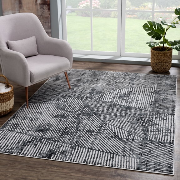 United Weavers Amir Lazar Modern Geometric Accent Rug, Grey, 1'10" x 3'