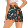 thumbnail image 2 of Uemuo Autumn with Pumpkins Pattern Women's Athletic Shorts High Waisted Running Shorts with Liner Pockets Gym Elastic Workout Shorts-X-Large, 2 of 9