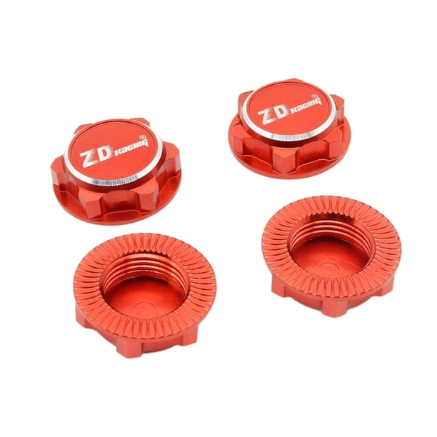 Juego de 4 tuercas hexagonales para rueda, de metal, para montaje en rueda, modelo de vehículo, accesorios para rojo