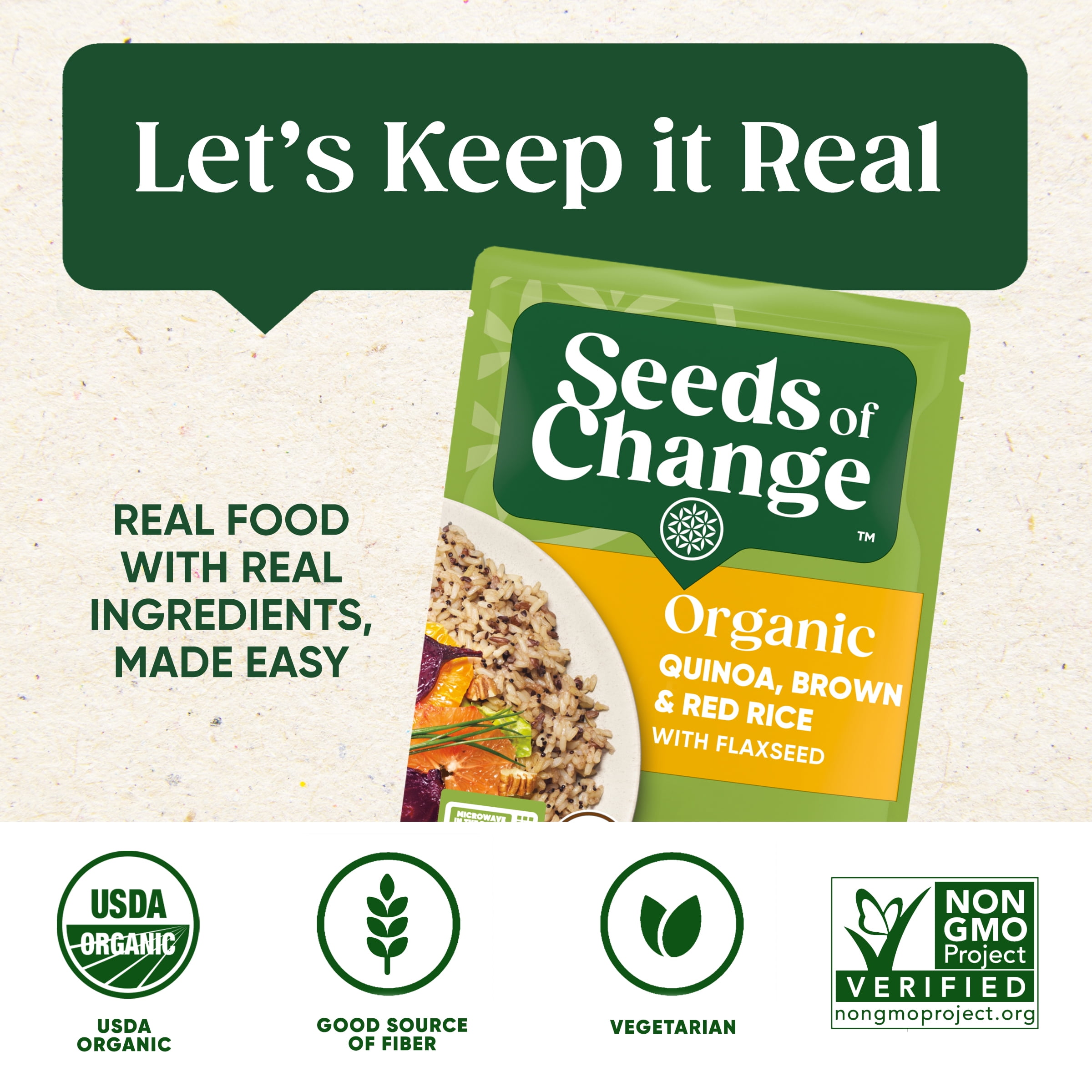 (12 pack) SEEDS OF CHANGE Organic Quinoa, Brown & Red Rice, 8.5oz
