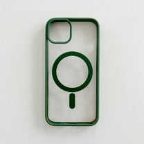 Cowithday Frosted Magnetic Case for iPhone 14 Compatible with MagSafe Wireless Charging Anti-Scratch Non Yellowing Transparent Acrylic Back Soft TPU Frame Case Cover for iPhone 14 6.1", Darkgreen