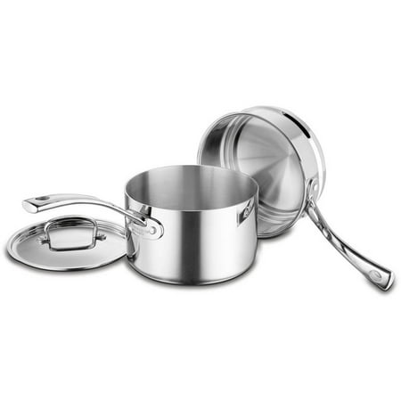 French Classic Stainless, 3-Quart Saucepan with Cover and Double Boiler