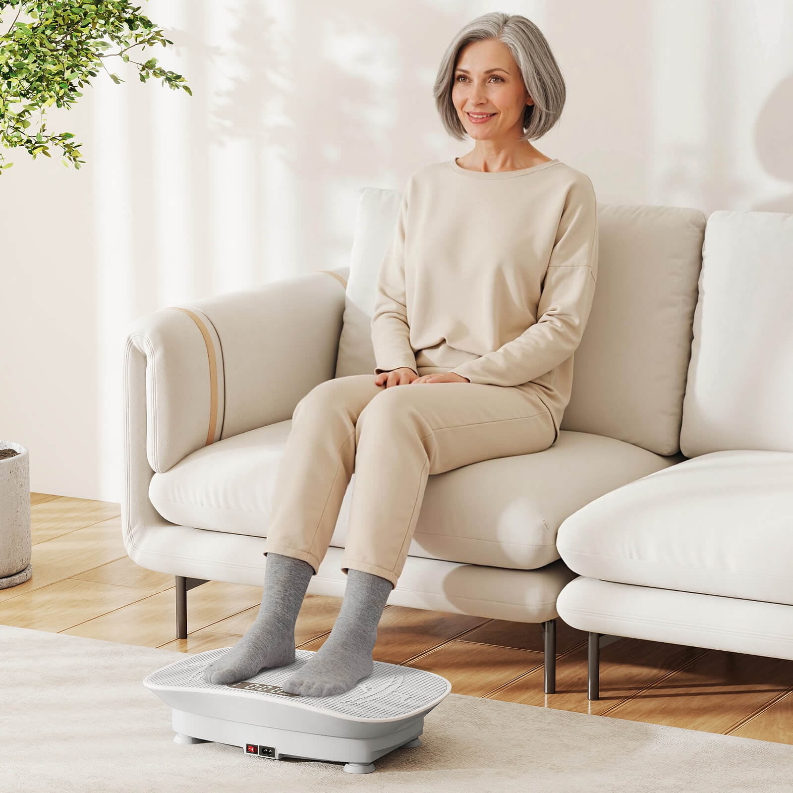 Goplus Vibration Plate Exercise Machine with 10 Speed Intensities Remote for Home Fitness Gray