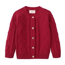 tarylea Baby Clothes Crew Neck Button down Cardigan Long Sleeve Solid Color Sweater Casual Loose Fall Dailywear Toddler Tops for 1-12 Years