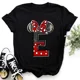 thumbnail image 3 of 2024 Marca Disney Ropa para niños Minnie Mouse Rojo Negro Letras AZ Estampado Niñas Niños Algodón Camiseta Negro Y2k Tops Camisetas para bebés, 3 of 5