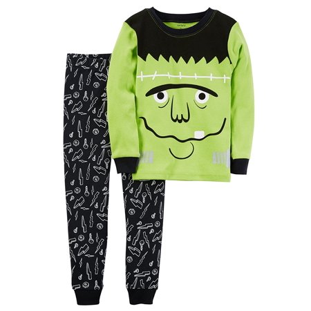 Carter's Baby Boys PJs 2-Piece Cotton Pajama Set Green Frankenstein (Best Holidays For Toddlers)