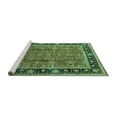 thumbnail image 2 of Ahgly Company Machine Washable Indoor Square Oriental Turquoise Blue Industrial Area Rugs, 6' Square, 2 of 4