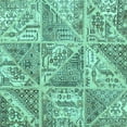 thumbnail image 1 of Ahgly Company Indoor Square Patchwork Turquoise Blue Transitional Area Rugs, 3' Square, 1 of 4