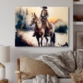 thumbnail image 2 of Designart Western Cowboy Riding A Horse II Canvas Wall Art, 2 of 5