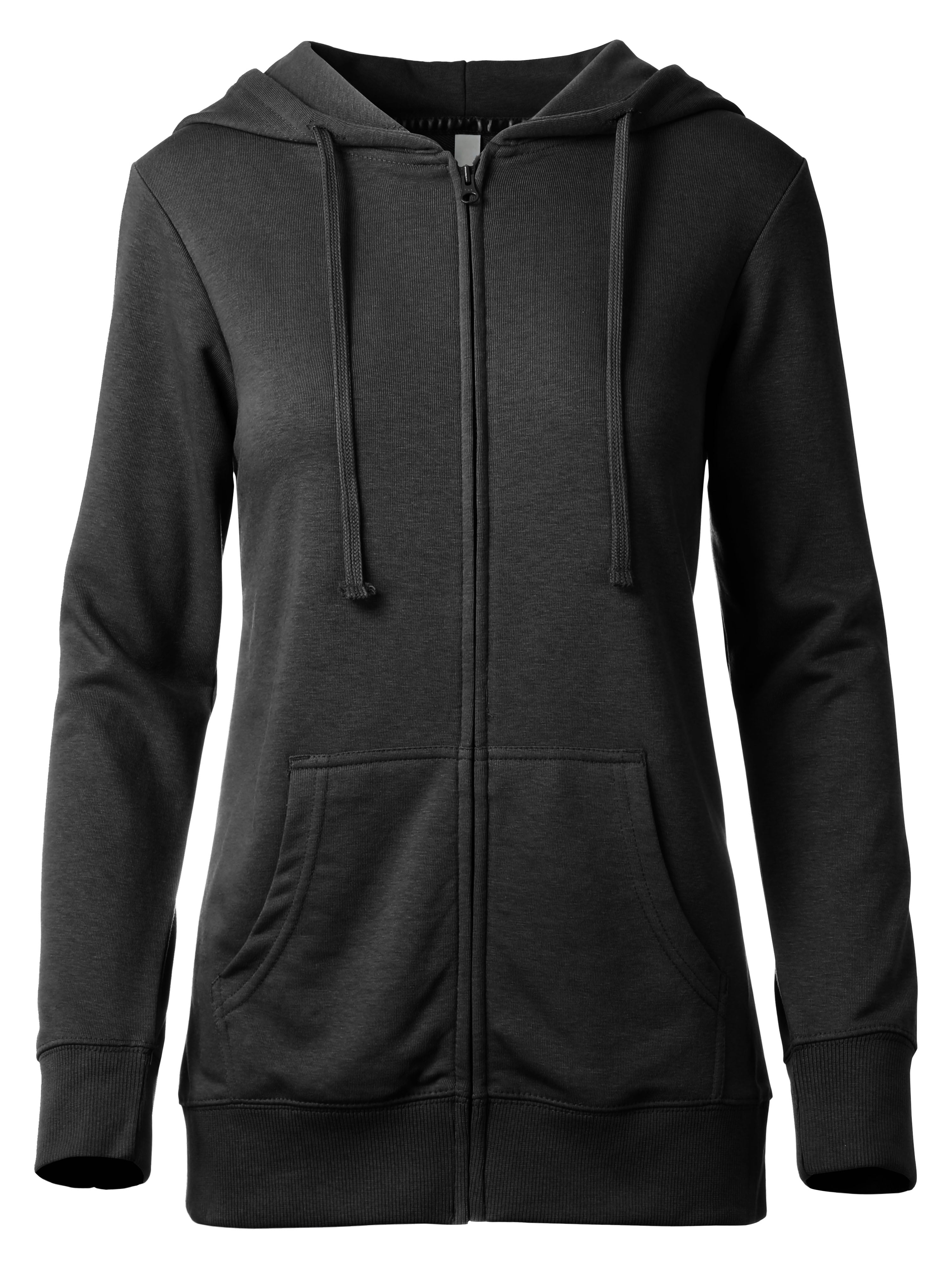 Ma Croix Womens Premium French Terry Zip Up Hoodie Cotton Face Hooded ...