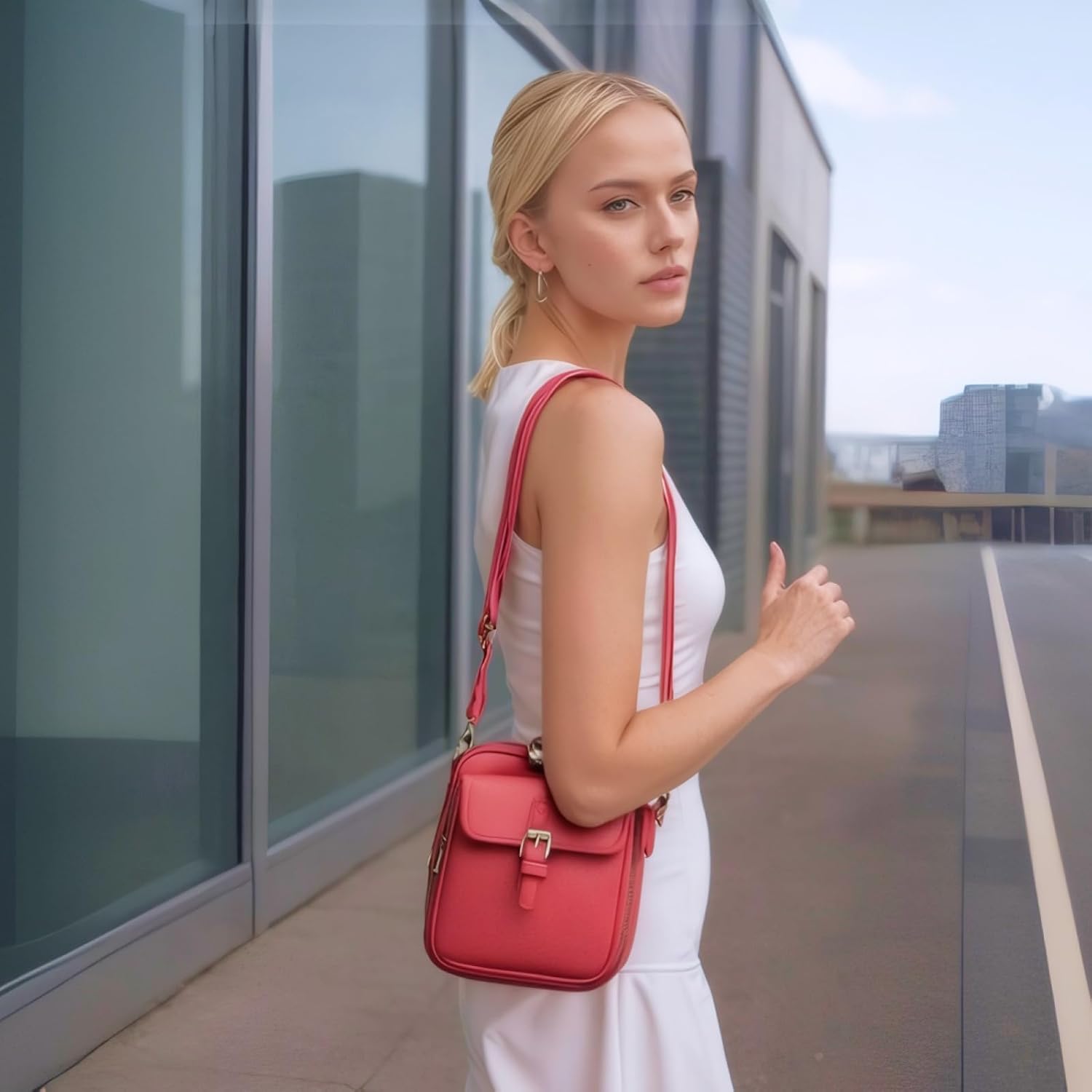 Leather Crossbody Bags for Women Anti-Theft Vegan Purse with Card Slots, Travel Shoulder Bag, Waterproof Crossbody Purse