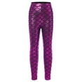 thumbnail image 1 of YEAHDOR Kids Little Girls Shiny Metallic Mermaid Leggings Fish Scale Tights Yoga Gymnastic Pants Hot Pink 7-8, 1 of 7