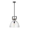 thumbnail image 1 of Dainolite Liberty 1-Light 60W Pendentif en Verre Incandescent Clair/noir Mat, 1 of 2