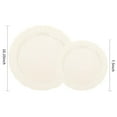 thumbnail image 2 of Platos de plástico U-QE Ivory, 100 piezas, para fiestas con 50 platos para cenas de 26 cm y 50 postres de 19 cm, 2 of 9