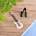 thumbnail image 2 of LOLIPPYY Guitar Model Birthday Party Guitar Ornament Miniature Guitarra Instrument Decor (White, 10cm, with box and Black Plastic ), 2 of 7