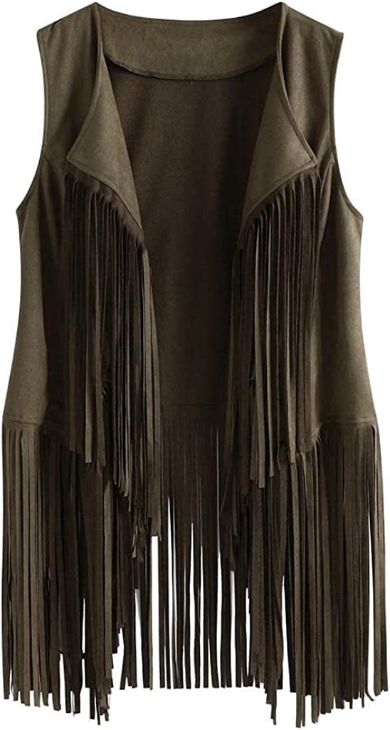 DanceeMangoos Fringe Vests Cowgirl Nashville Outfits for Women Faux