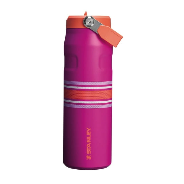 90478PT TERMO ICEFLOW AEROLIGHT FLIP STRAW VARSITY 24oz FUSCHIA MESH MARCA STANLEY