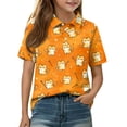 thumbnail image 3 of Grblisyd Girls Short Sleeve Polo Shirts Kids Cute Animal Print School Uniform Polo Shirt 10-12 Years, 3 of 6