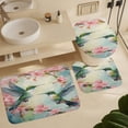 thumbnail image 6 of Flower Hummingbird 4Pcs Shower Curtain Set Shower Curtain Set with Carpet Bath Mat, 6 of 8