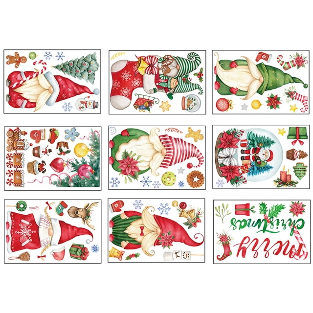 Billuyoard Pegatinas navideñas de PVC para ventana, decoración versátil, reutilizables y fáciles de adherir a la ventana navideña Kits de decoración para fiestas tipo 2