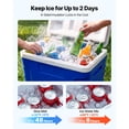 thumbnail image 2 of KFFKFF 21QT Portable Rolling Cooler with Wheels, Insulated Chest for 48-Hour Ice Retention, Lightweight Design Ideal for Outdoor Activities, Picnics, Grilling, and Camping, 2 of 9