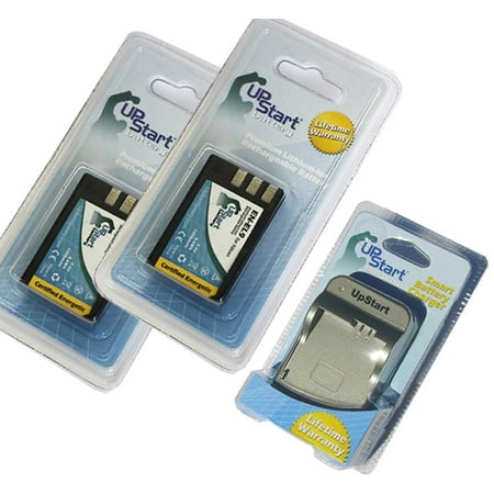 Battery Pack For Nikon D5000 2x Pack - EN-EL9 Replacement Battery + Charger for Nikon EN EL9, EN-EL9E, D5000, D3000, D60, D40, D40X, MH-23 Digital SLR Camera - UpStart Battery brand with Lifetime Warranty ()