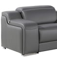 thumbnail image 5 of Dark Gray Italian Leather Power Reclining L Shaped Six Piece Corner Sectional With Console, 5 of 10