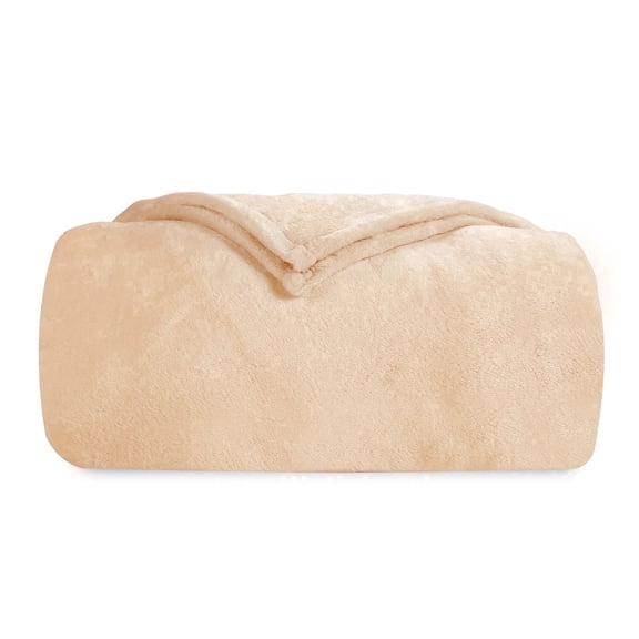 SUNNY HEAT Soft Flannel Blanket Super Warm & Comfortable Bed Blanket Twin Size, White