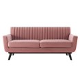 thumbnail image 4 of Tufted Loveseat Sofa, Velvet, Pink, Modern Contemporary Urban Design, Living Lounge Room Hotel Lobby Hospitality, 4 of 7