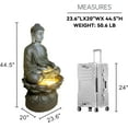thumbnail image 3 of Buddha Water Fountain Outdoor Large Sitting Lotus Base Waterfall Fountains Zen Water Feature Indoor with LED Light for Garden Patio Backyard Deck Lawn Porch Balcony Home 45 inches Gray, 3 of 7