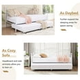 thumbnail image 6 of VECELO Twin Metal Daybed Frame with Trundle, Mattress Foundation Sofa Bed Platfrom with Headboard, No Box Spring Needed, White, 6 of 9