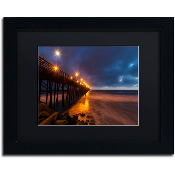 Chris Moyer 'Night Side' Black Matted Framed Art