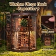 thumbnail image 4 of Book Nook Kit, 3D Wooden Puzzles for Adults, DIY Miniature House Kit for Adults, Booknook with LED Light, Gifts for Family, Friends, 4 of 7