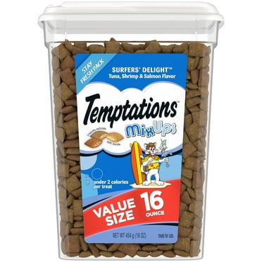 Temptations MixUps Crunchy and OIF8 Soft Cat Treats Surfer's Delight Flavor, 16 oz. Tub