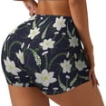 thumbnail image 1 of Fotbe Lilies Flowers Shorts Sin Costuras – Shorts Deportivos de Cintura Alta para Mujer, Elásticos para Gimnasio, Yoga, Running o Ciclismo-X-Large, 1 of 8
