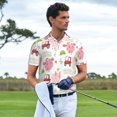thumbnail image 3 of Fotbe a cow and a pig Pattern Men’s Golf Polo Shirt – Breathable Performance Golf Shirt with Button-Down Collar-X-Large, 3 of 6