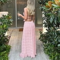 thumbnail image 3 of Women Sexy Two Piece Outfits Long Skirt Set Y2k Fairy Ruched Sleeveless Halter Crop Cami Tops and Maxi Skirt Summer Beachwear, 3 of 4