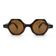 thumbnail image 3 of Hipster Round Circle Lens Octagon Plastic Hustler Sunglasses Tortoise - Brown, 3 of 7