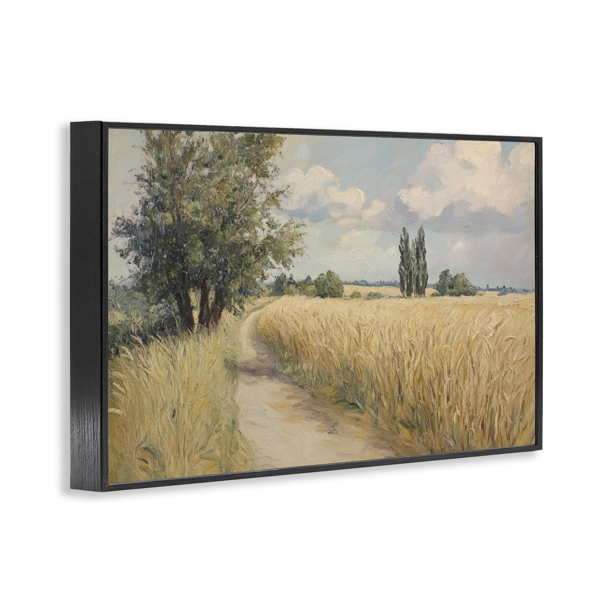 Stupell Industries Quiet Path Through Wheat Black Framed Giclee Art, design by Petal Prints Design