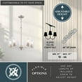 thumbnail image 5 of Park Ridge 5-Light 21 in. Wide Satin Nickel Round Chandelier, Clear Glass Shade, LED Compatible, Adjustable Height, Hanging Ceiling Pendant Fixture for Dining Table Kitchen Entry Bedroom Island Foyer, 5 of 12