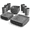 Gray, variant on 24-piece Black Square Dinnerware Set For 6, Includes Plates, Snack Dishes, And Tumblers