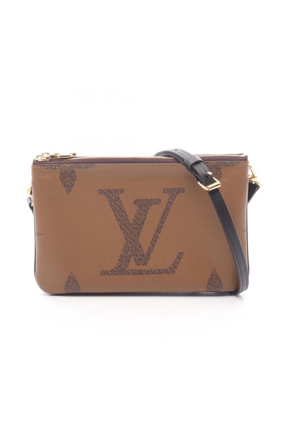 Pre-Owned Louis Vuitton Double Zip Pochette Shoulder Bag/Handbag in Coated Canvas and Leather...