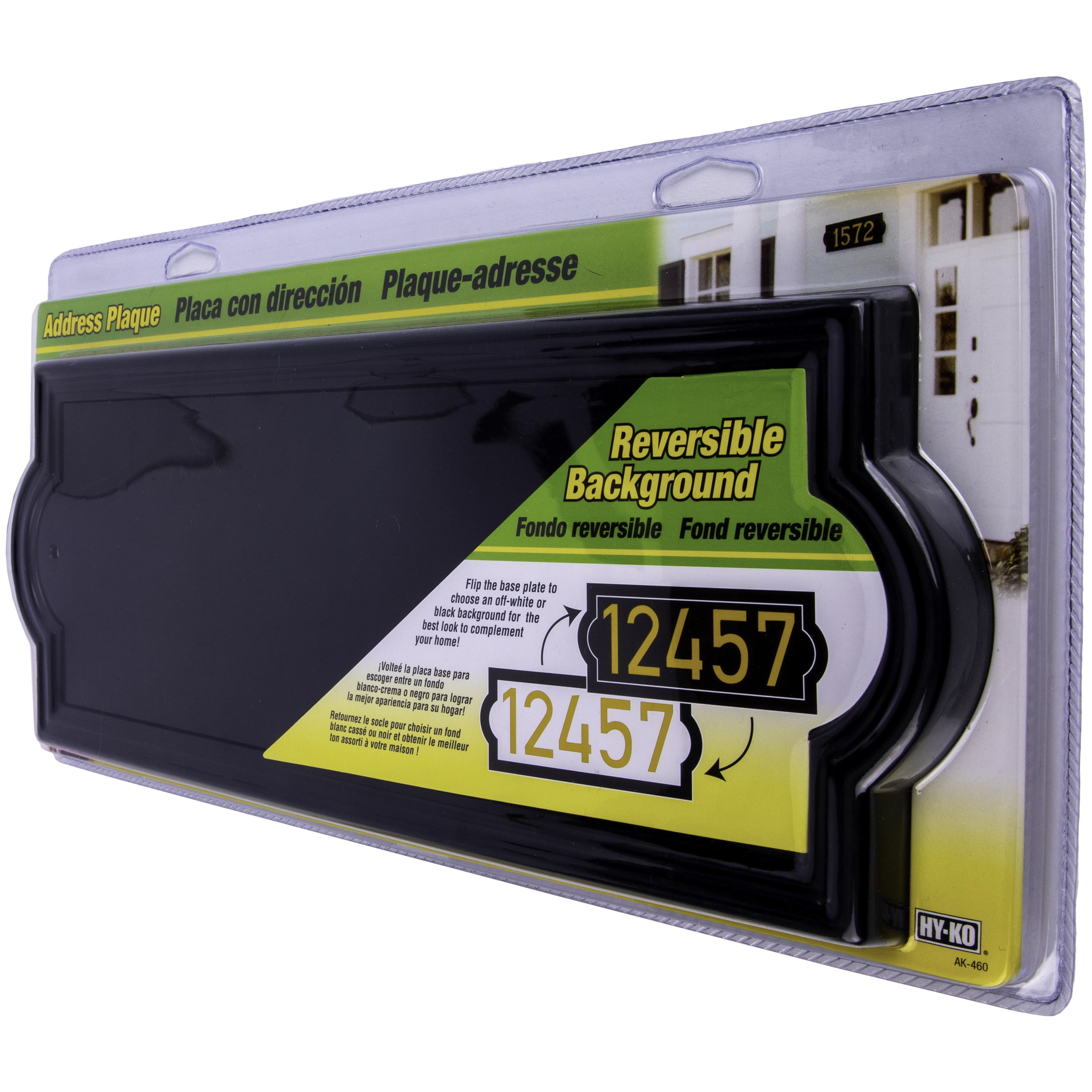 HY-KO BLACK RECTANGLE ADDRESS PLAQUE
