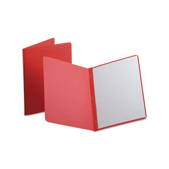 Report Cover 3 Fasteners, Panel and Border Cover, Letter, Red, 25/Box