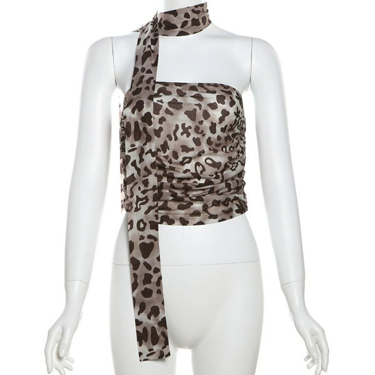 Valcatch Women Leopard Print Tube Top Sexy Strapless Bandeau Valcatch Women Leopard Print Tube Top Sexy Strapless Bandeau