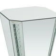 thumbnail image 4 of DecMode 20" x 24" Silver Glass Mirrored Geometric Accent Table, 1-Piece, 4 of 9