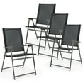 thumbnail image 1 of Gymax 4PCS Patio Portable Metal Folding Chairs Dining Chair Set Poolside Garden, 1 of 10